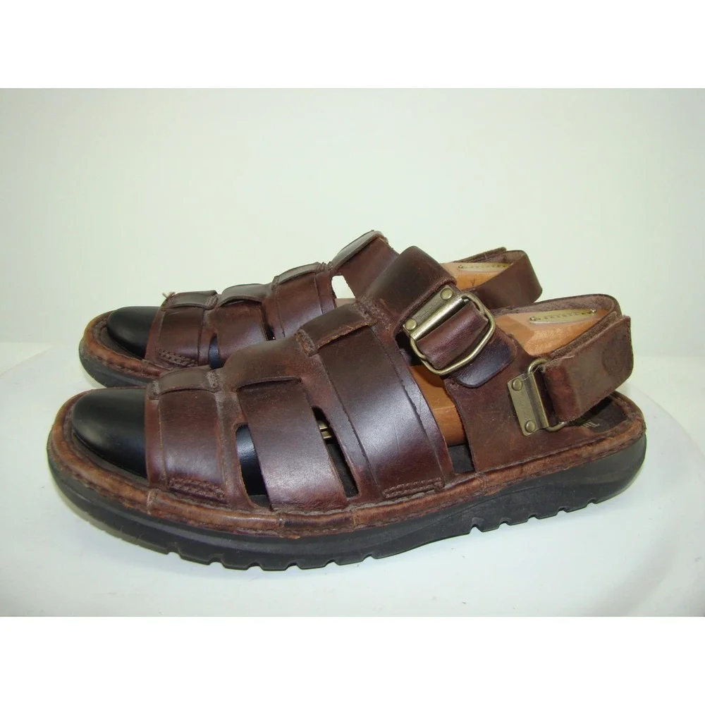 Timberland Smart Comfort Fisherman Mens Size 12M Brown Leather Sandals   DB3
